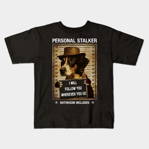 Personal Stalker Dog - Follow You Wherever You Go Kids T-Shirt by Felix Rivera